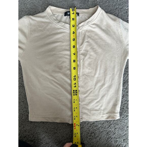 Missguided beige cropped button down top, size 0/XXS - Picture 10 of 10
